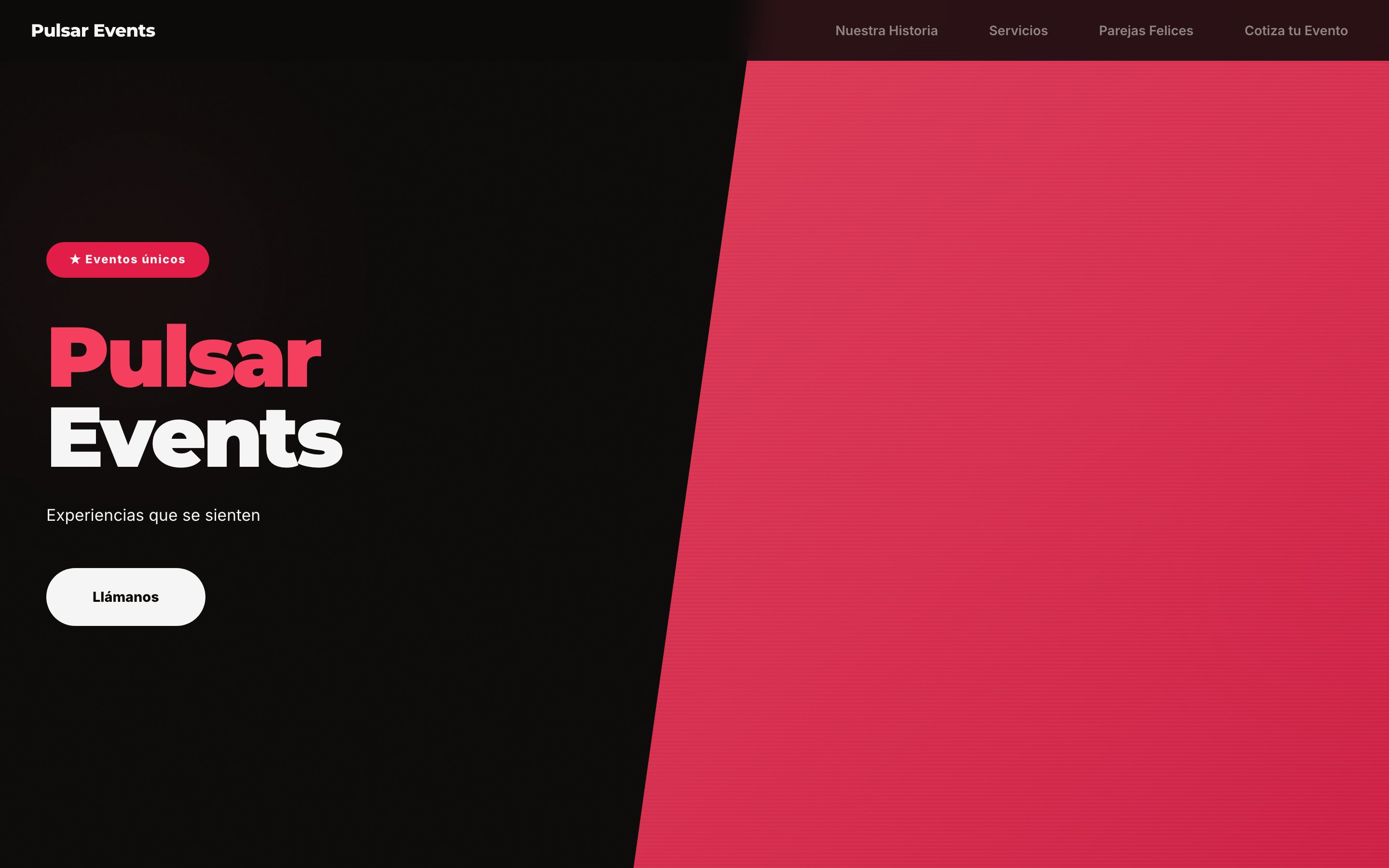 Sitio web de Pulsar Events