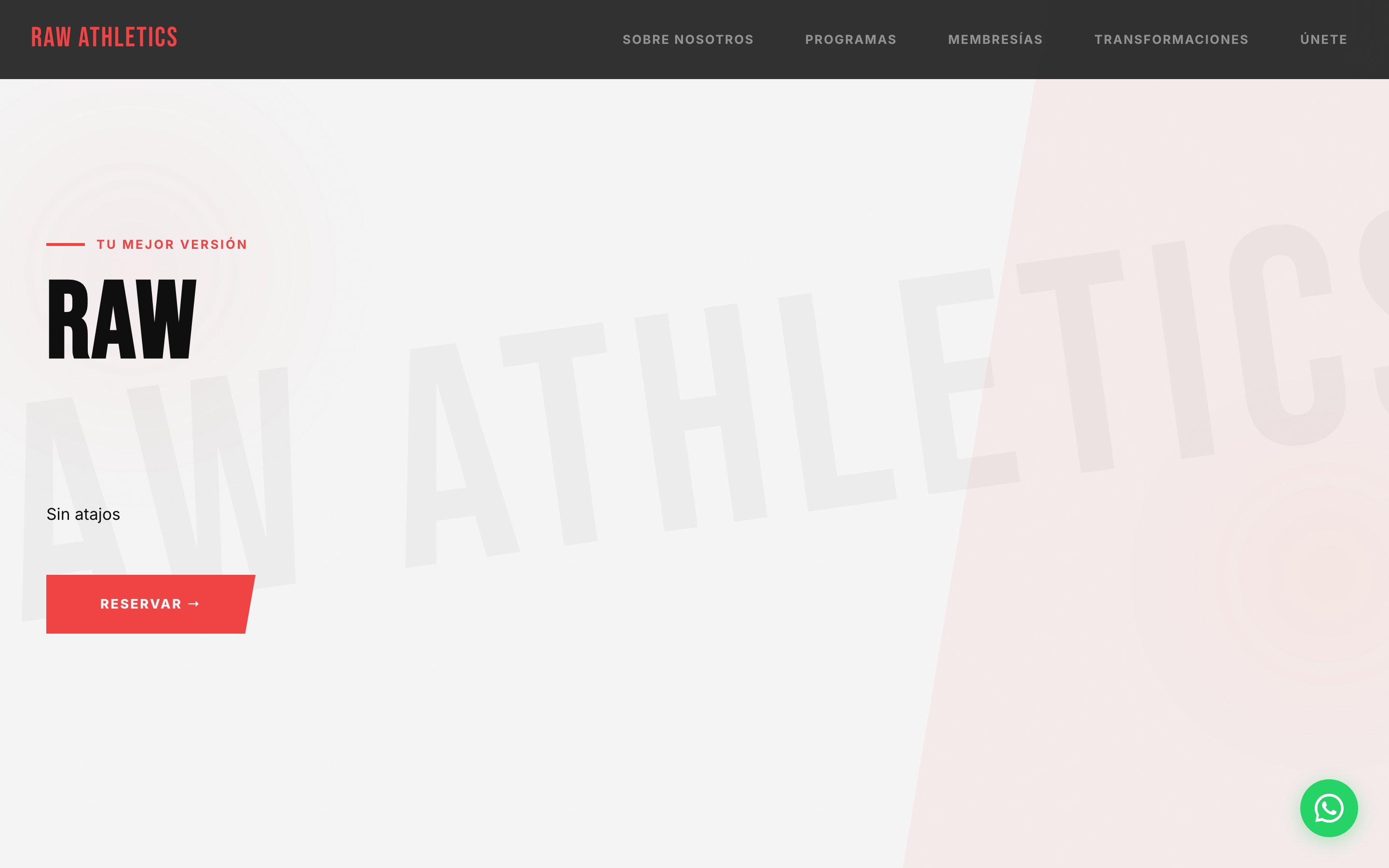 Sitio web de RAW Athletics